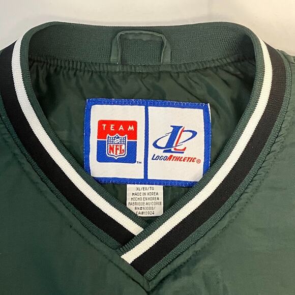New York Jets TEAM NFL Vintage Sideline Pullover Windbreaker Jacket Size XL - Picture 3 of 10